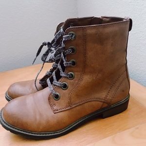 Brown lace up boots